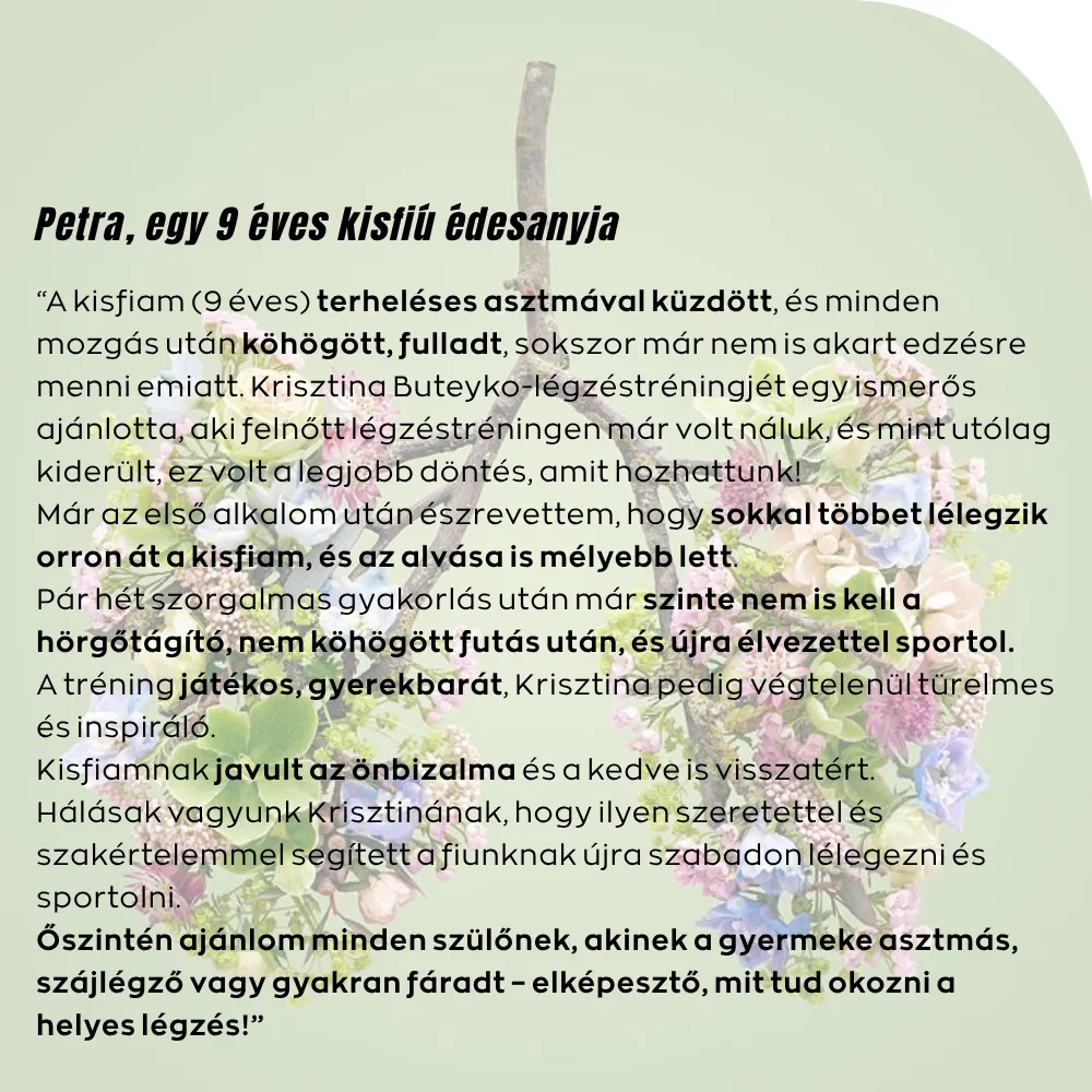 Petra, egy 9 éves kisfiú édesanyjának visszajelzése